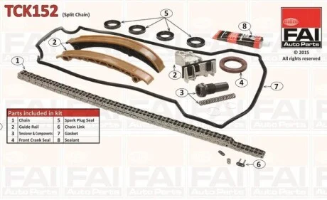 Ремкомплект ГРМ (полный) Mercedes C (W203) C 180/200/230 94- Fischer Automotive One (FA1) TCK152