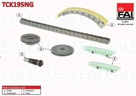 Комплект цепи ГРМ нижний Iveco / PSA 3.0 Hdi / Jtd (до EURO IV включительно) Fischer Automotive One (FA1) TCK195NG