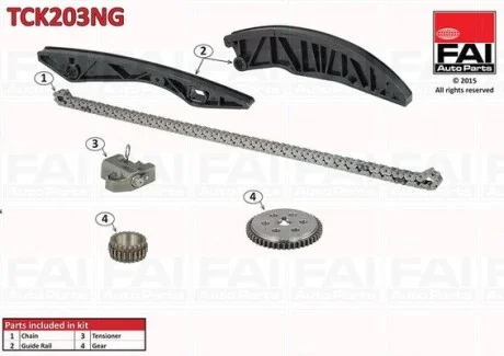 К-кт цепи ГРМ Hyundai / Kia 1.4 / 1.6 CVVT 2007- Fischer Automotive One (FA1) TCK203NG
