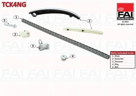 Комплект цепи ГРМ Opel Agila Z10XE / XEP / Astra G / H Z12EX / EXP / Z14XEL / XEP / Combo MK II Z14XEP / Corsa B / C / D Fischer Automotive One (FA1) TCK4NG