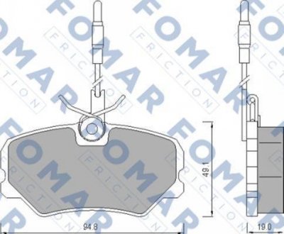 Колодки гальмівні дискові FOMAR FO 443981 (фото 1)