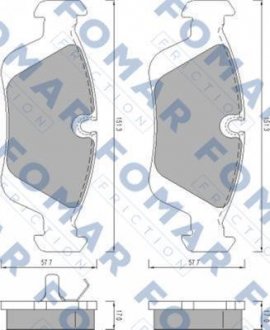 Колодки тормозные дисковые FOMAR FO 472081 (фото 1)