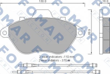 Колодки тормозные дисковые FOMAR FO 554581 (фото 1)