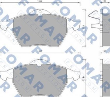 Колодки тормозные дисковые FOMAR FO 628781 (фото 1)