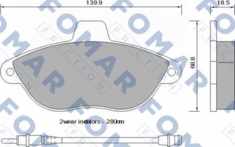 Колодки гальмівні дискові FOMAR FO 742581 (фото 1)