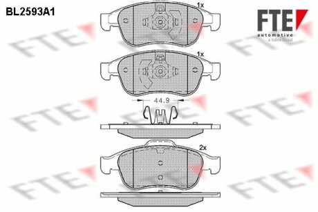 Комплект гальмівних колодок FTE 9010844