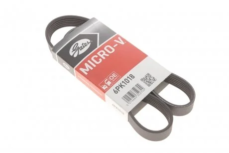 Ремень генератора 207/410/W201/124 OM601/603 (-PS)/Jumper 2.5D GATES Gates 6PK1018