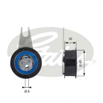 Натяжной ролик ремня Audi / VW 1,9 TD / TDI 93- Gates T43041