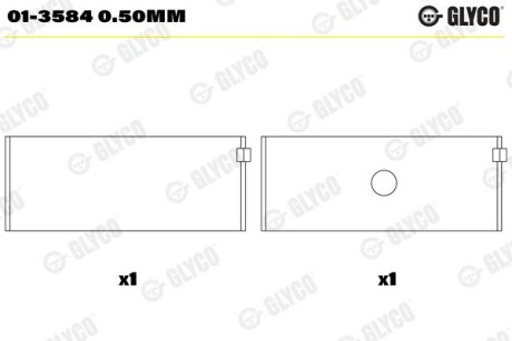 Шатунный подшипник Glyco 01-3584 0.50MM