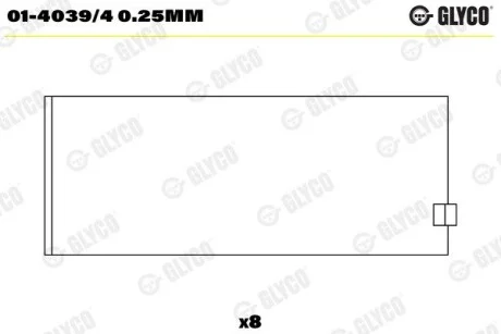 Вкладиші шатунні, комплект (+0,25) LAND ROVER FREELANDER I LOTUS ELISE MG MG 6, MG TF, MG ZR, MG ZS, MG ZT, MG ZT- T, MGF ROVER 200 II, 25 I, 400, 45 I, 75, 75 I, COUPE 1.8 03.95- Glyco 0140394025MM