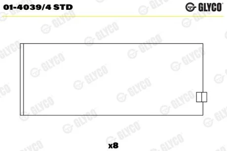 Вкладиші шатунні, комплект (STD) LAND ROVER FREELANDER I LOTUS ELISE MG MG 6, MG TF, MG ZR, MG ZS, MG ZT, MG ZT- T, MGF ROVER 200 II, 25 I, 400, 45 I, 75, 75 I, COUPE 1.8 03.95- Glyco 0140394STD