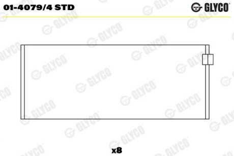 Шатунний підшипник Glyco 01-4079/4 STD