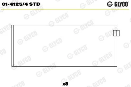 Вкладыши шатунные STD Psa 1.9 XU9 2C / S 83- Glyco 01-4125/4 STD