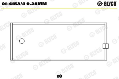 Шатунный подшипник Glyco 01-4153/4 0.25MM