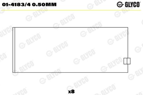 Шатунний підшипник Glyco 01-4183/4 0.50MM