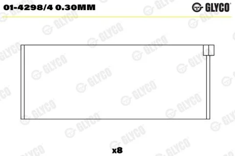 Шатунний підшипник Glyco 01-4298/4 0.30MM