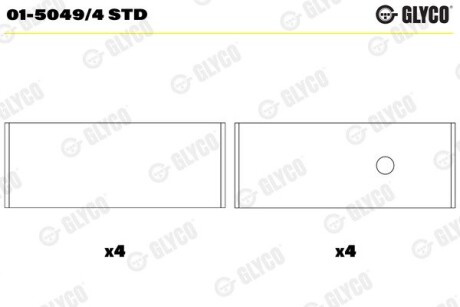 Шатунный подшипник Glyco 01-5049/4 STD