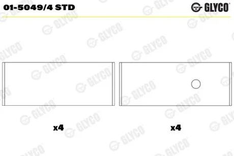 Шатунний підшипник Glyco 01-5049/4 STD