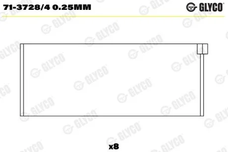 Шатунный подшипник Glyco 71-3728/4 0.25MM