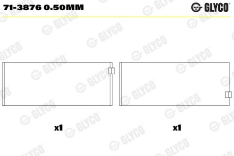 Шатунний підшипник Glyco 71-3876 0.50MM