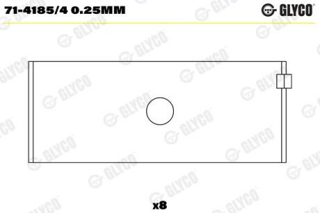 Шатунний підшипник Glyco 71-4185/4 0.25MM