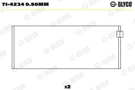 Шатунний підшипник Glyco 71-4234 0.50MM