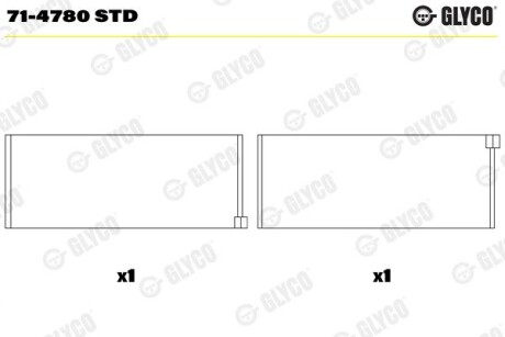 Шатунний підшипник Glyco 71-4780 STD