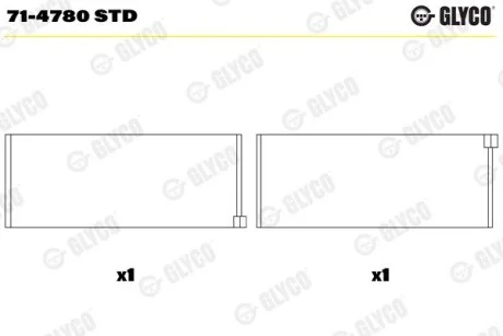 Шатунный подшипник Glyco 71-4780 STD