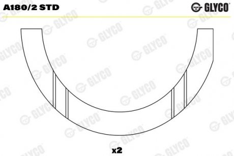 Дистанционная шайба, коленчатый вал Glyco A180/2 STD