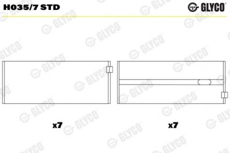 Подшипник коленвала Glyco H035/7 STD