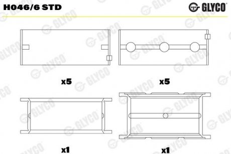 Подшипник коленвала Glyco H046/6 STD