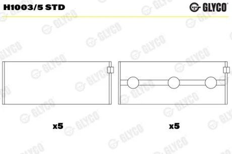 Подшипник коленвала Glyco H1003/5 STD