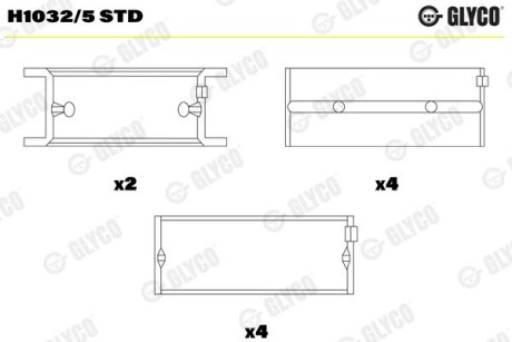 Подшипник коленвала Glyco H1032/5 STD