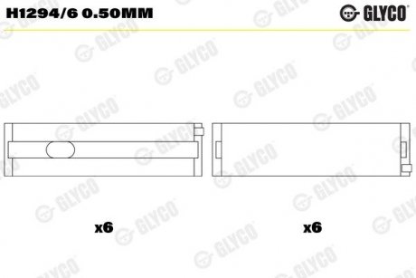 Підшипник колінчастого валу Glyco H1294/6 0.50MM