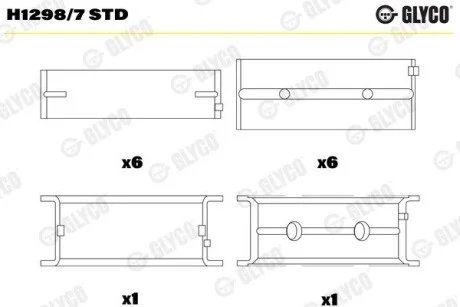 Підшипник колінчастого валу Glyco H1298/7 STD