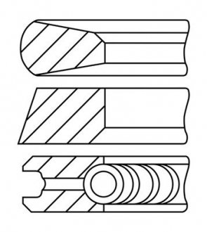 Кільця поршневі,комплект GOETZE 08-449600-00