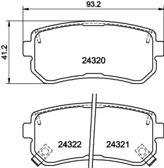 Гальмівні колодки зад. Hyundai Accent/Kia Rio/Ceed 05- (mando) Hella pagid 8DB355006-961