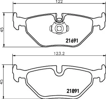 Тормозные колодки зад. BMW 5 (E39) 96-03 Hella pagid 8DB355007-981