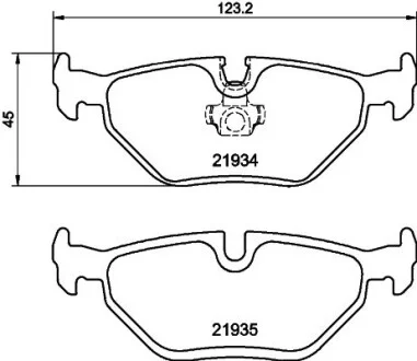 Гальмівні колодки зад. BMW 3 (E46)/SAAB 9-5/ROVER 75 96-09 (ATE) Hella pagid 8DB355008-761
