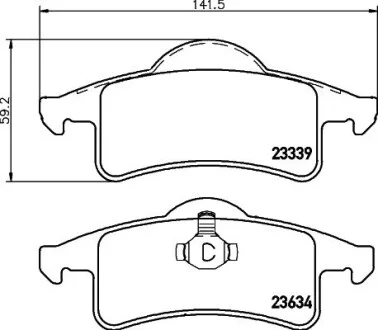Колодки гальмівні дискові комплект; задн. Hella pagid 8DB355009891
