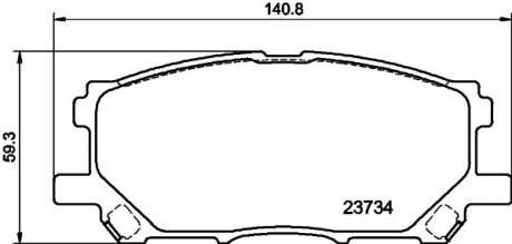 Гальмівні колодки дискові перед. Lexus RX 300 05.03- Hella pagid 8DB 355 010-071 (фото 1)