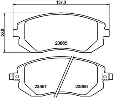 Тормозные колодки дисковые перед. Subaru Forester / Legacy 03- / Outback 04- AWD Hella pagid 8DB 355 010-211