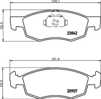Гальмівнi колодки дисковi перед. Fiat Doblo 1,2-1,9JTD 01- Hella pagid 8DB 355 010-321