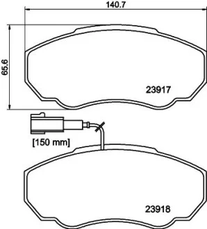 Тормозные колодки перед. Ducato/Jumper/Boxer 02-06 (1.4t) Hella pagid 8DB355010-391