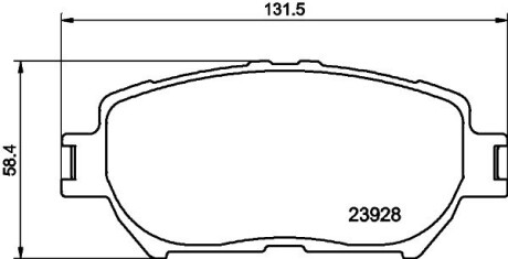 Тормозные колодки перед. Toyota Camry 96-06 (akebono) Hella pagid 8DB355010-431 (фото 1)