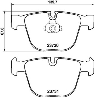 Гальмівні колодки дискові зад. BMW E60 / 65 / X5 (E70, F15), / X6 (E71, E72) 3.0-4.4 08- Hella pagid 8DB 355 010-751 (фото 1)