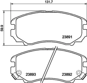 Гальмівні колодки перед Sonata 01-/Magentis 05- HELLA PAGID Hella pagid 8DB355010-991