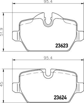 Гальмівні колодки диск.задні BMW 1 (E81), 3 (E90) 1.6i/1.8i/2.0 03- Hella pagid 8DB355011-271 (фото 1)