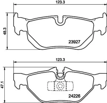 Тормозные колодки дисковые задние BMW 3 (E90 / E90N) 320d 05- / X1 (E84) 09- Hella pagid 8DB 355 011-301