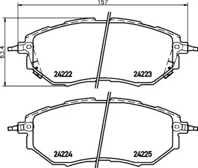 Тормозные колодки дисковые перед. Subaru Tribeca 05-/Forester 12-/Legacy 3,0 03- Hella pagid 8DB 355 012-031